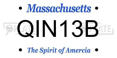 QIN13B Massachusetts License Plate