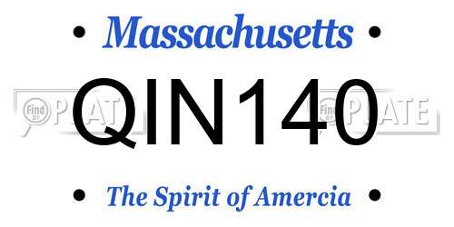 QIN140 Massachusetts License Plate