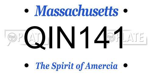 QIN141 Massachusetts License Plate