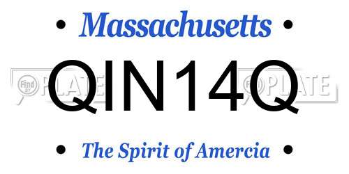 QIN14Q Massachusetts License Plate