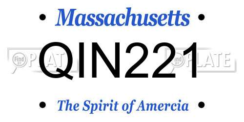QIN221 Massachusetts License Plate