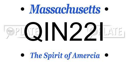 QIN22I Massachusetts License Plate