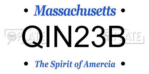 QIN23B Massachusetts License Plate