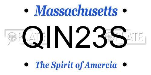 QIN23S Massachusetts License Plate