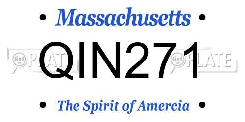 QIN271 Massachusetts License Plate