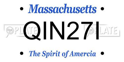QIN27I Massachusetts License Plate