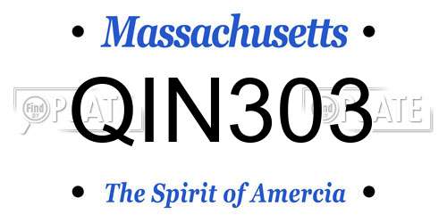 QIN303 Massachusetts License Plate
