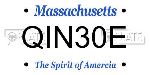 QIN30E Massachusetts License Plate