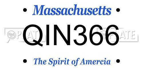 QIN366 Massachusetts License Plate