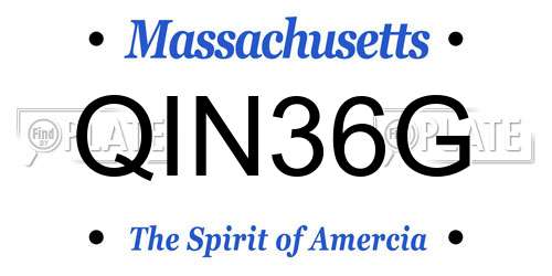 QIN36G Massachusetts License Plate