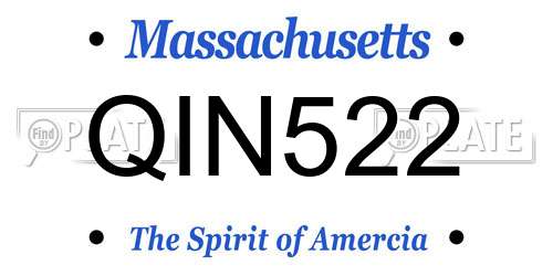 QIN522 Massachusetts License Plate