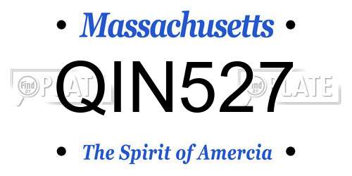 QIN527 Massachusetts License Plate