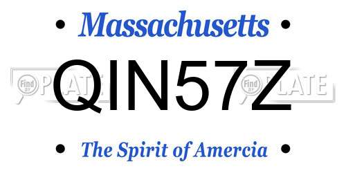QIN57Z Massachusetts License Plate