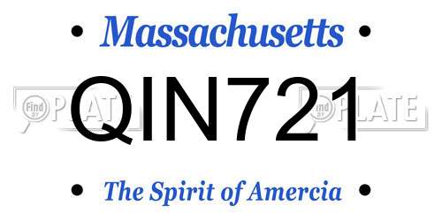 QIN721 Massachusetts License Plate