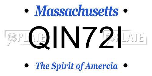 QIN72I Massachusetts License Plate