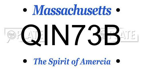 QIN73B Massachusetts License Plate