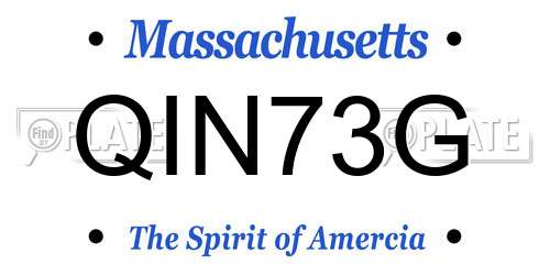 QIN73G Massachusetts License Plate