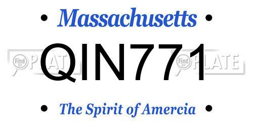 QIN771 Massachusetts License Plate