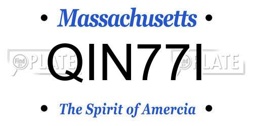 QIN77I Massachusetts License Plate