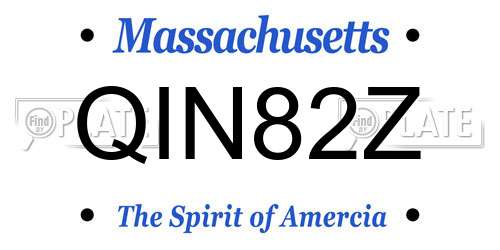QIN82Z Massachusetts License Plate