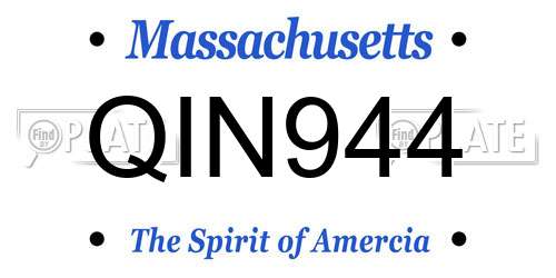 QIN944 Massachusetts License Plate