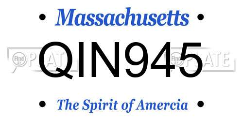 QIN945 Massachusetts License Plate