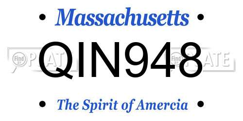 QIN948 Massachusetts License Plate