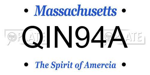QIN94A Massachusetts License Plate