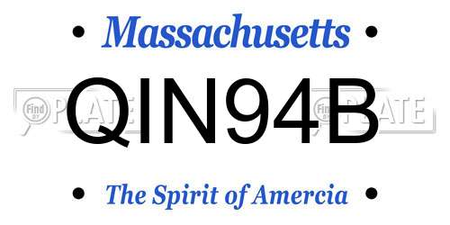 QIN94B Massachusetts License Plate