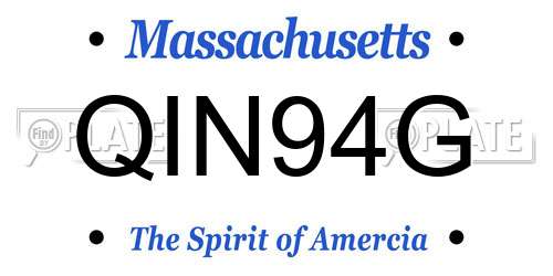 QIN94G Massachusetts License Plate