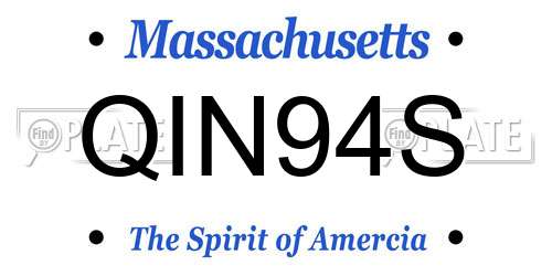 QIN94S Massachusetts License Plate