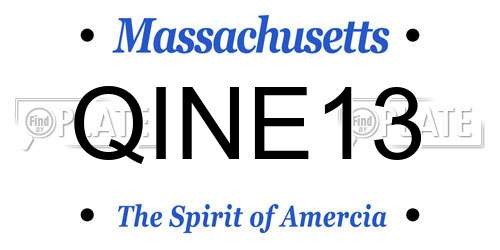 QINE13 Massachusetts License Plate