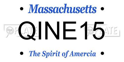 QINE15 Massachusetts License Plate