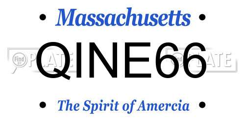 QINE66 Massachusetts License Plate