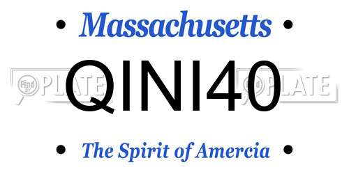 QINI40 Massachusetts License Plate