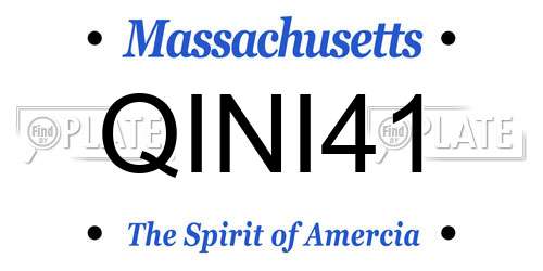 QINI41 Massachusetts License Plate