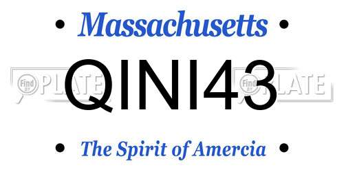 QINI43 Massachusetts License Plate