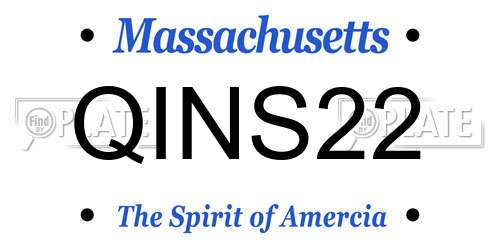 QINS22 Massachusetts License Plate