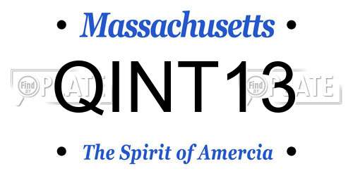 QINT13 Massachusetts License Plate
