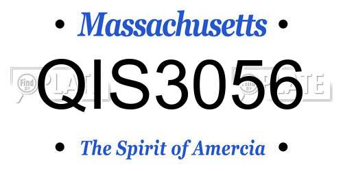 QIS3056 Massachusetts License Plate