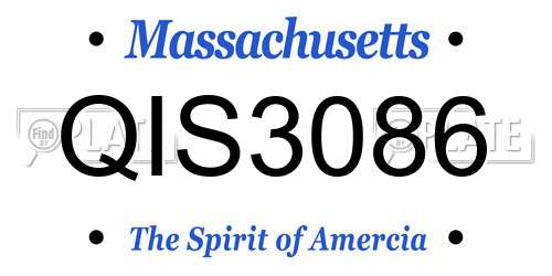 QIS3086 Massachusetts License Plate
