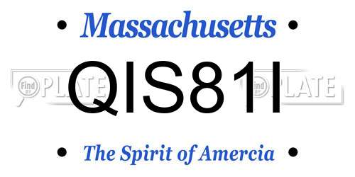 QIS81I Massachusetts License Plate