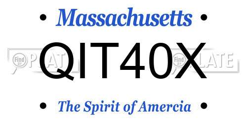 QIT40X Massachusetts License Plate
