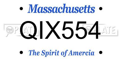 QIX554 Massachusetts License Plate