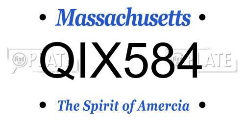 QIX584 Massachusetts License Plate