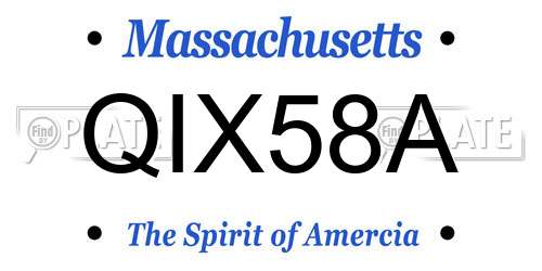 QIX58A Massachusetts License Plate