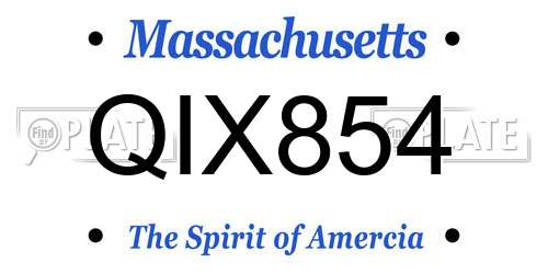 QIX854 Massachusetts License Plate