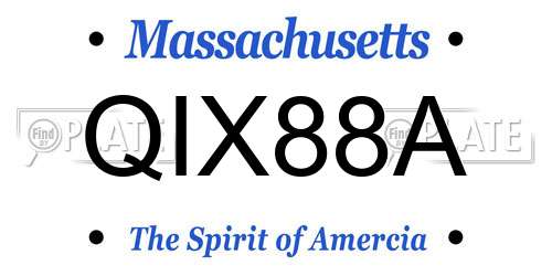 QIX88A Massachusetts License Plate