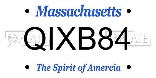 QIXB84 Massachusetts License Plate