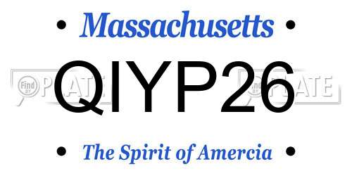 QIYP26 Massachusetts License Plate